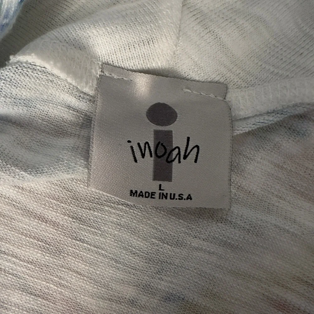 Inoah Tunic Top Women Green Blue Print Coastal Grandma Art to Wear Made in USA L - Picture 3 of 4